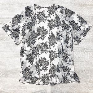 Black & White Floral Kimono